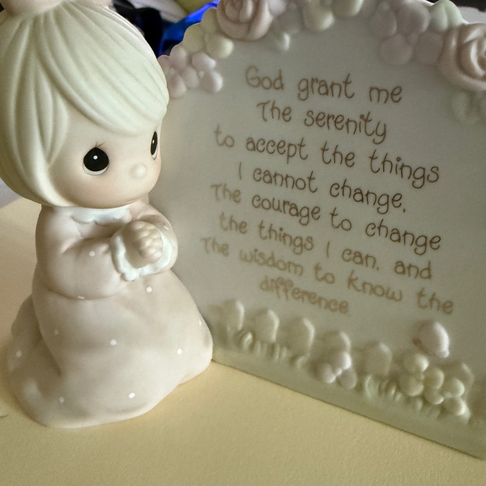 Vintage 1993 Precious Moments Cream and Pink Serenity Figurine